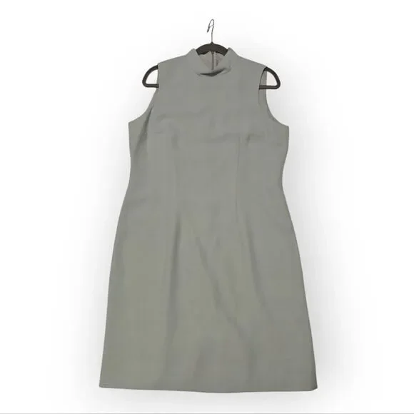 VTG YVES COSSETTE DEPECHE MODE Blue Sleeveless Sheath Mini Dress Mandarin Collar VTG YVES COSSETTE DEPECHE MODE Blue Sleeveless Sheath Mini Dress Mandarin Collar
